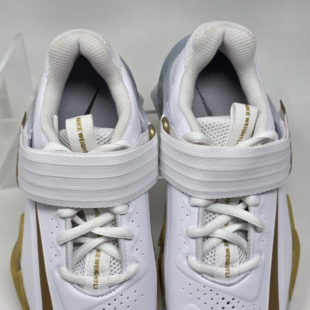 Nike Savaleos White Metallic Gold Weight Lifting Shoes CV5708 101 Men's Sz 4.5 - Picture 9 of 10
